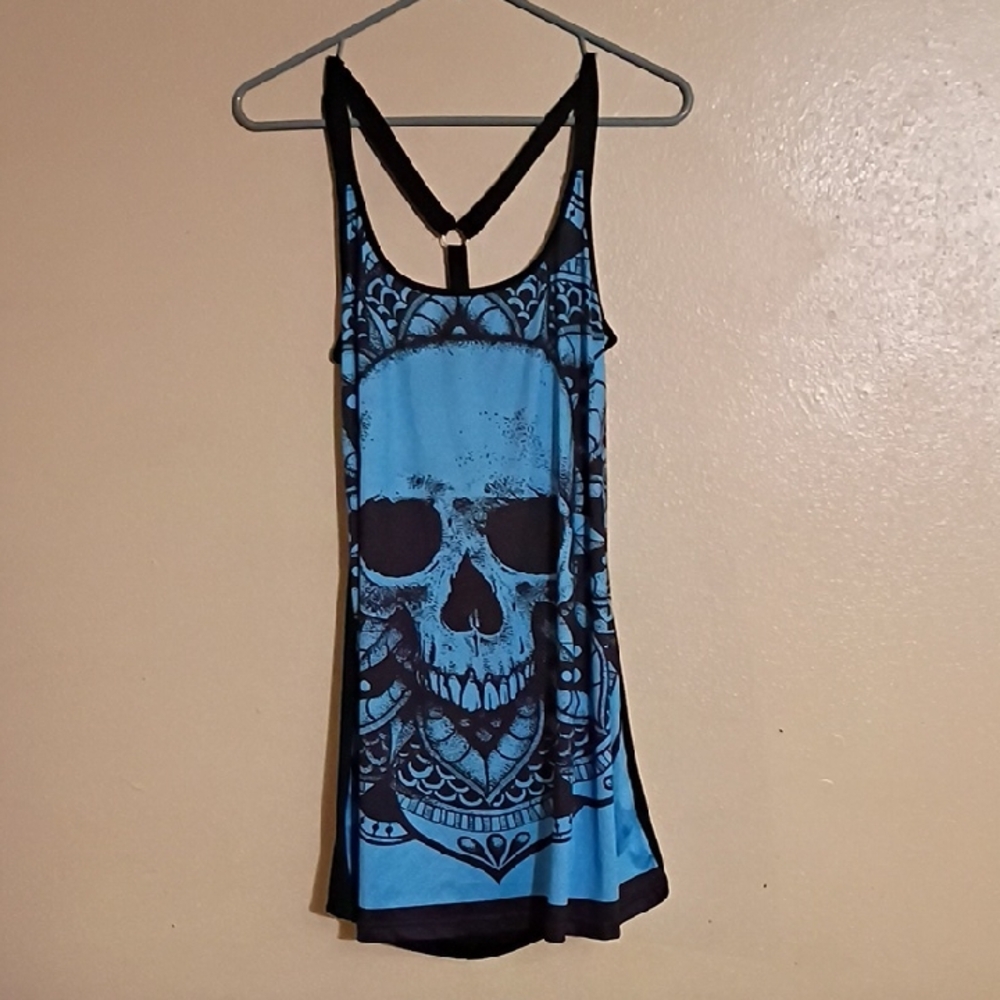 Blue Skull Tank Top